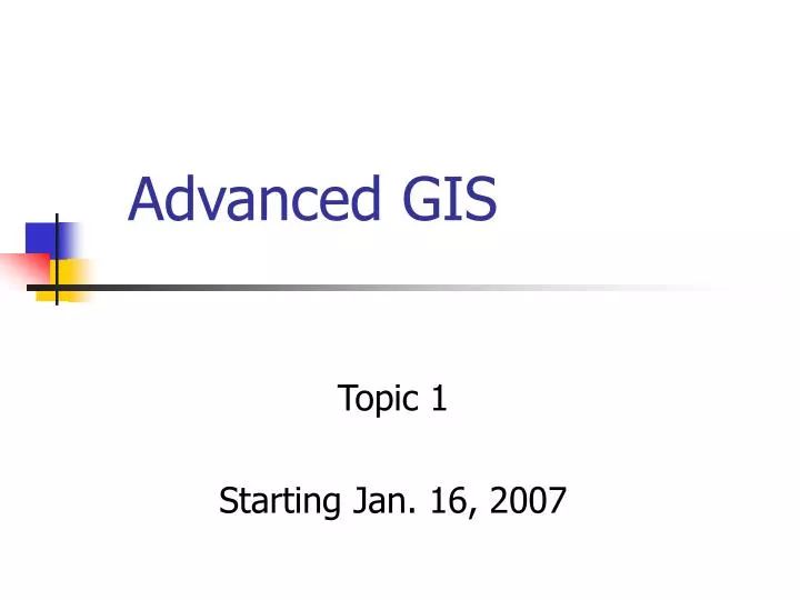 advanced gis
