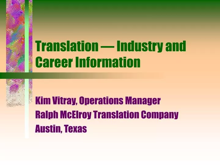 translation industry and career information