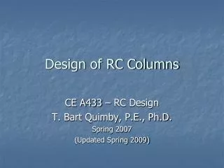 Design of RC Columns