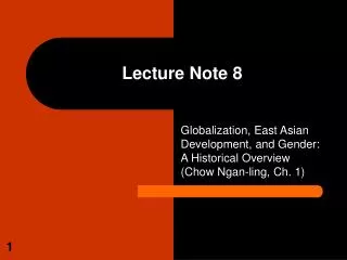 Lecture Note 8