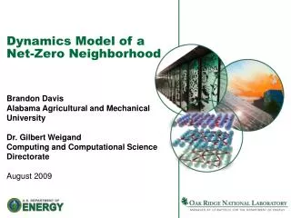 Dynamics Model of a Net-Zero Neighborhood