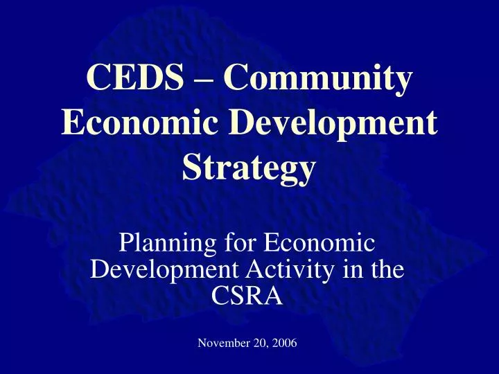 ceds community economic development strategy