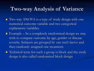 Two-way Analysis of Variance
