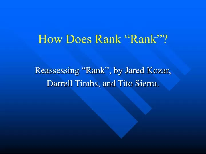 how does rank rank