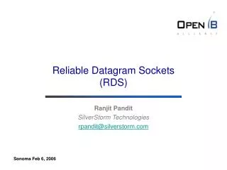 Reliable Datagram Sockets (RDS)