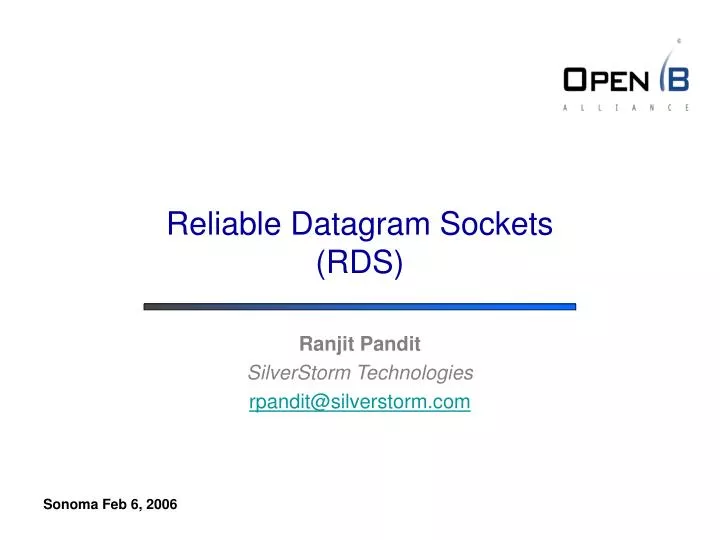 reliable datagram sockets rds