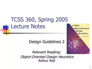 TCSS 360, Spring 2005 Lecture Notes
