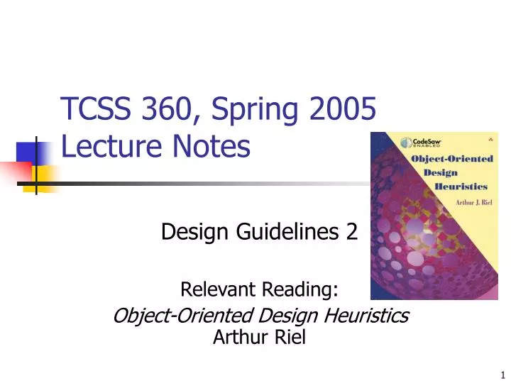 tcss 360 spring 2005 lecture notes