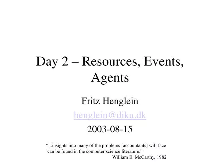 day 2 resources events agents