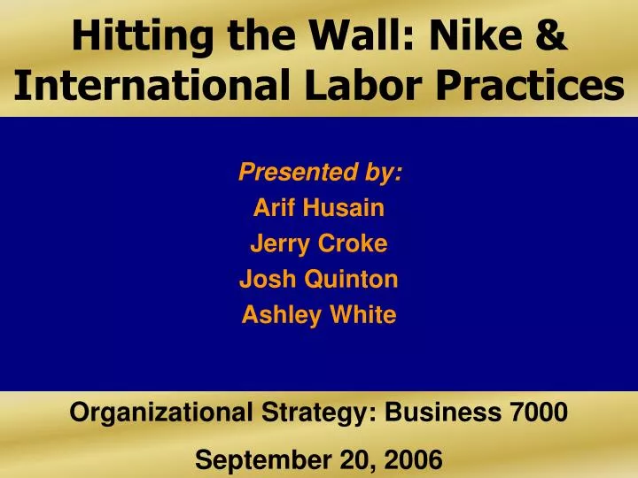 hitting the wall nike international labor practices