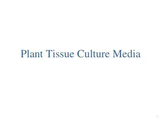 Plant Tissue Culture Media