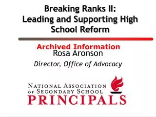 Breaking Ranks II: Leading and Supporting High School Reform