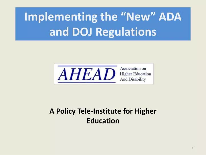 implementing the new ada and doj regulations