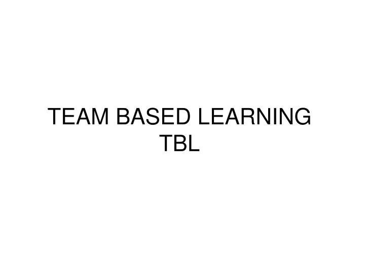 team based learning tbl