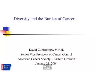 Diversity and the Burden of Cancer