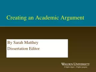 Creating an Academic Argument