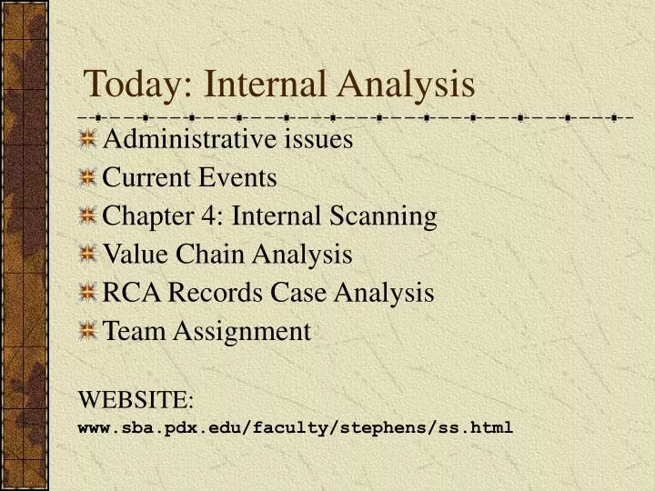 today internal analysis