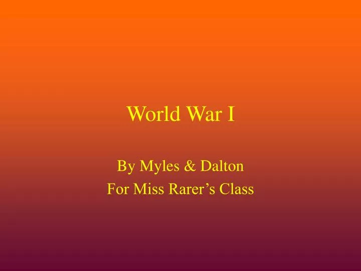 world war i