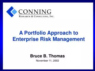 A Portfolio Approach to Enterprise Risk Management