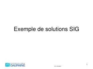 Exemple de solutions SIG