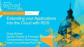 Extending your Applications into the Cloud with RDS