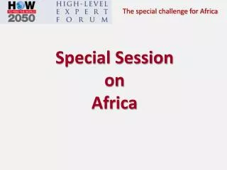 Special Session on Africa