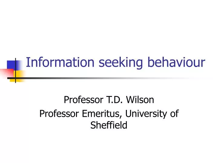 information seeking behaviour