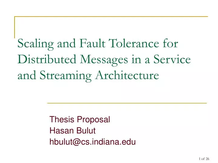 scaling and fault tolerance for distributed messages in a service and streaming architecture