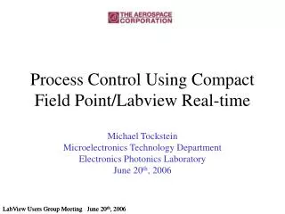 Process Control Using Compact Field Point/Labview Real-time
