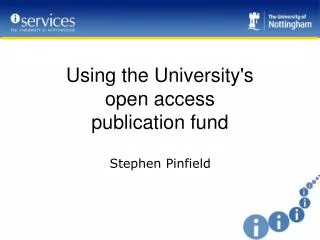 Using the University's open access publication fund