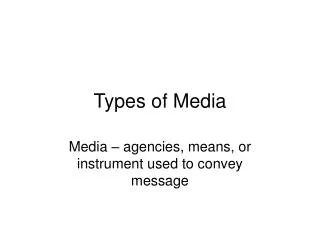 Types of Media