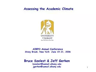 Assessing the Academic Climate