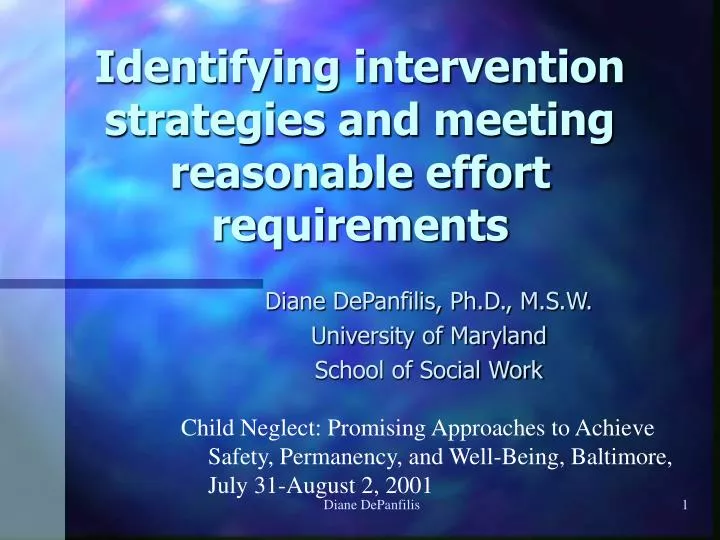 identifying intervention strategies and meeting reasonable effort requirements