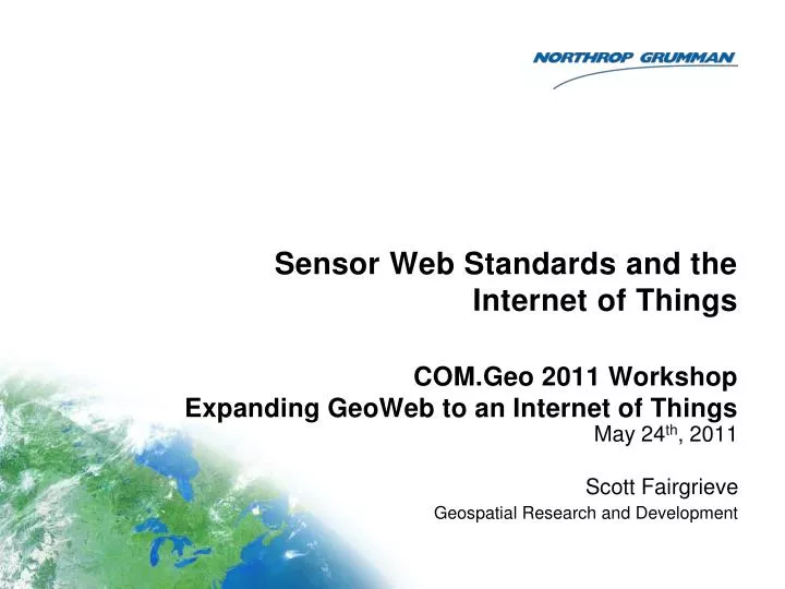 sensor web standards and the internet of things