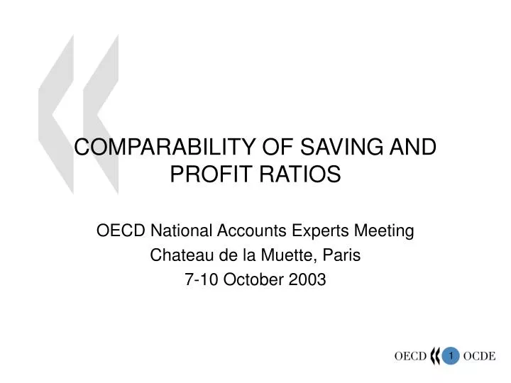 comparability of saving and profit ratios