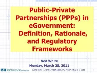 Public-Private Partnerships (PPPs) in eGovernment: Definition, Rationale, and Regulatory Frameworks