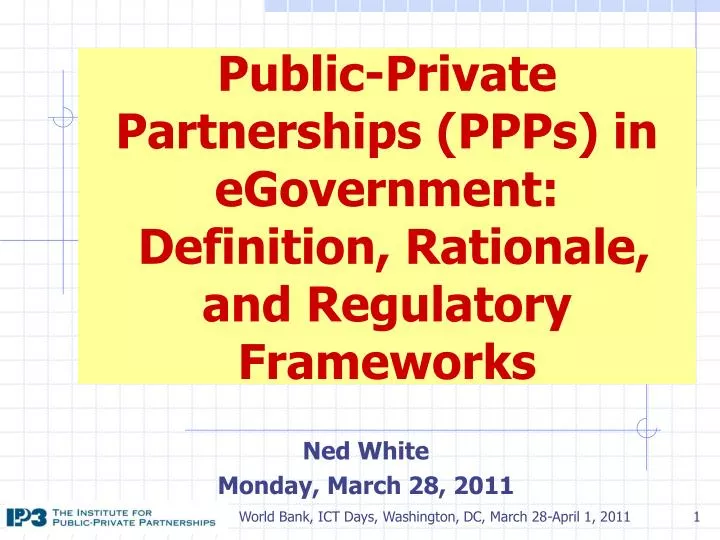 public private partnerships ppps in egovernment definition rationale and regulatory frameworks