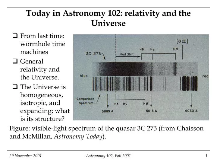 today in astronomy 102 relativity and the universe