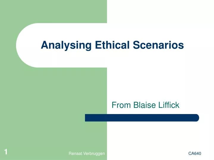 analysing ethical scenarios
