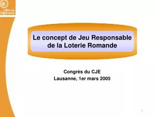 Congrès du CJE Lausanne, 1er mars 2005