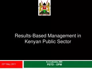 Results-Based Management in Kenyan Public Sector
