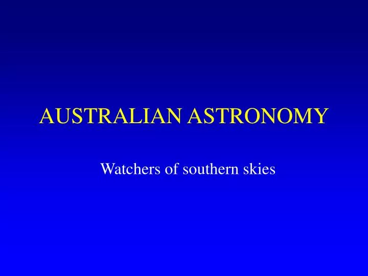 australian astronomy