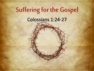 Suffering for the Gospel
