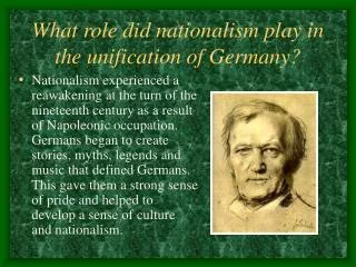 What role did nationalism play in the unification of Germany?