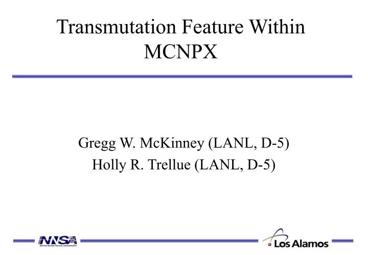 transmutation feature within mcnpx