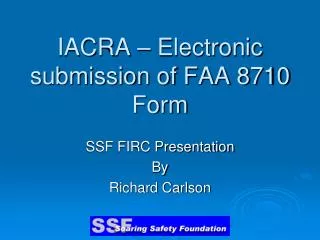 IACRA – Electronic submission of FAA 8710 Form