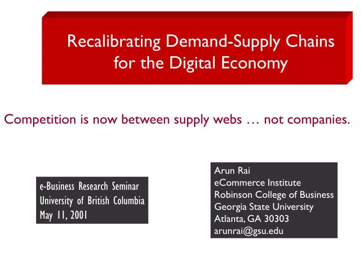 recalibrating demand supply chains for the digital economy