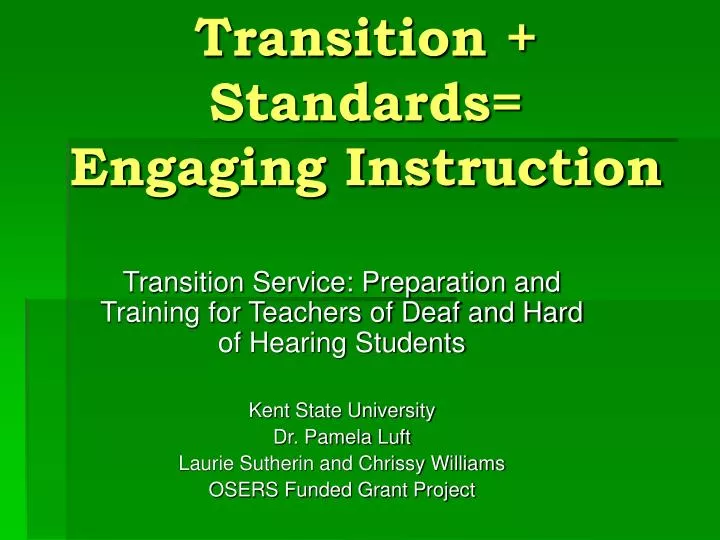 transition standards engaging instruction