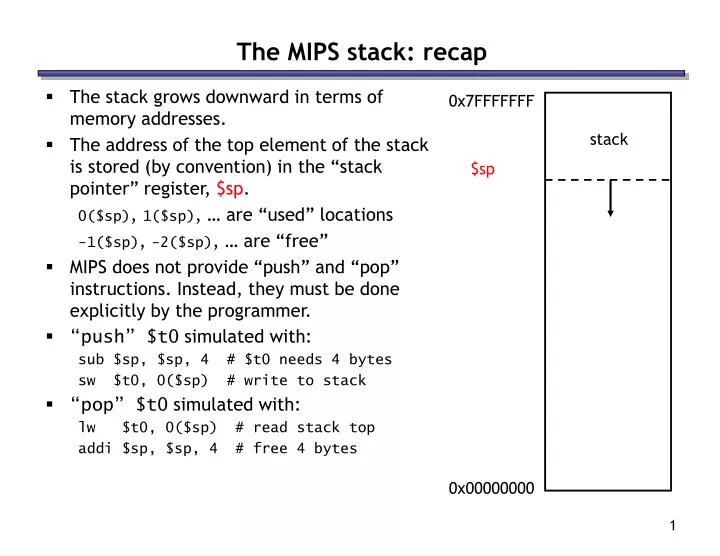 the mips stack recap