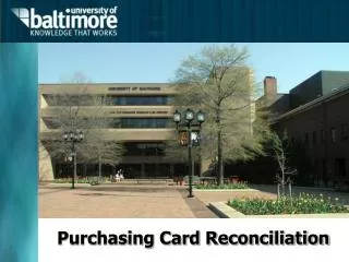 Purchasing Card Reconciliation